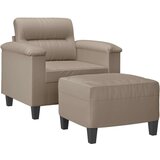  Fotelj s stolčkom za noge taupe 60 cm blago iz mikrovlaken, (20909907) | Shoptok.si