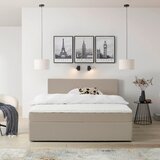 P & B POSTELJA Z VZMETNICO 160 cm x 200 cm , tekstil peščene barve | Shoptok.si
