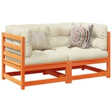  2-dijelni set vrtnih sofa s jastucima voštano smeđi od borovine | shoptok.hr