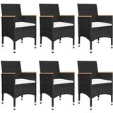  7-dijelni vrtni blagovaonski set crni | shoptok.hr