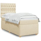 vidaXL Krevet s oprugama i madracem krem 90 x 200 cm od tkanine | shoptok.hr