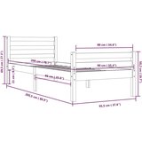  Posteljni okvir iz trdnega lesa 90x200 cm, (20647349) | Shoptok.si