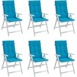  Blazine za vrtne stole 6 kosov modre 120x50x3 cm blago, (20623730) | Shoptok.si