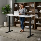  Električni radni stol 140x60 cm, podesiv po visini 72-118 cm, bijeli, ModernHome | shoptok.hr