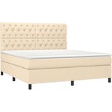  Krevet s oprugama i madracem krem 160x200 cm od tkanine | shoptok.hr