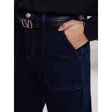 DStreet Spodnie damskie FITZONE jeansowe cargo ciemnoniebieskie | shoptok.hr