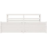  Posteljni okvir z vzglavjem bel 200x200 cm trdna borovina, (21303999) | Shoptok.si