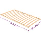 LEŽAJ s letvicama Smeđa 120 x 190 cm Čvrsto drvo bukve | shoptok.hr
