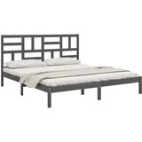  Posteljni okvir siv iz trdnega lesa 200x200 cm, (20684441) | Shoptok.si