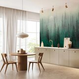 Foto tapeta - Bird\'s eye perspective - landscape of a green forest with trees in the mist 400x280 Vodootporna | shoptok.hr