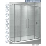 Copen Tuš kabina C-02-22140/22090 Devon srebrni ram 140x90x200cm providno staklo 6mm | ePonuda.com