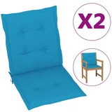 vidaXL Blazine za vrtne stole 2 kosa modre 100x50x3 cm