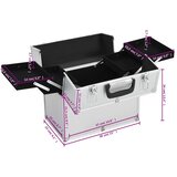  Kovčeg za šminku 38x23x34 cm srebrni aluminijski | shoptok.hr