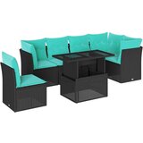 vidaXL Vrtna sedežna garnitura 6-delna z blazinami črna poli ratan | Shoptok.si