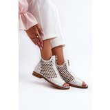 Zazoo White Leather Laced Sandals with Zip 977/L | shoptok.hr