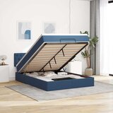 Maison Chic Otomanski Posteljni okvir - Dvoposteljna postelja - Zakonska postelja z vzmetnico moder 140x200 cm blago-J1632, (21774832) | Shoptok.si