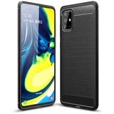 gumijasti / gel etui carbon za samsung galaxy A72 - črni