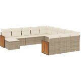  12-dijelni set vrtnih sofa od poliratana s jastucima bež | shoptok.hr