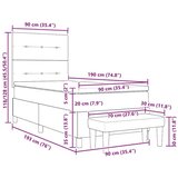 Box Postelja z vzmetnico z vzmetnico Temno siva 90 x 190 cm Žamet, (5000128644) | Shoptok.si