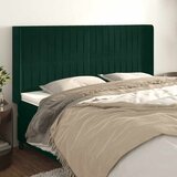  Uzglavlje s ušima tamnozeleno 163x16x118/128 cm baršunasto | shoptok.hr
