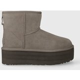 Ugg Čizme za snijeg od brušene kože Classic Mini Platform boja: siva, 1134991 Cijene