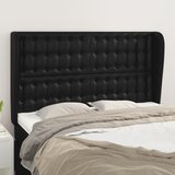  Uzglavlje s ušima crno 147x23x118/128 cm od umjetne kože | shoptok.hr
