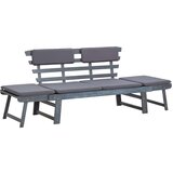 vidaXL Vrtna klupa 2-u-1 s jastucima siva 190 cm od bagremovog drva Cijene