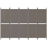  Sobna pregrada s 5 panela Antracit 250 x 200 cm od tkanine | shoptok.hr