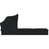 LEŽAJ za sunčanje sklopivi krov crni 213 x 63 x 97 cm poliratan | shoptok.hr