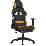 The Living Store Masažni gaming stol z oporo za noge črno in oranžno blago - Gaming Stol, (21625129) | Shoptok.si