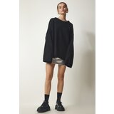  Women's Black Oversize Basic Knitwear Sweater Cijene