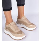 Gemre Brown women's sneakers with rhinestones Fucco | Shoptok.si
