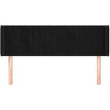  Uzglavlje s ušima crno 147x16x78/88 cm baršunasto | shoptok.hr