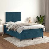 Box spring krevet s madracem tamnoplavi 120 x 200 cm baršunasti | shoptok.hr