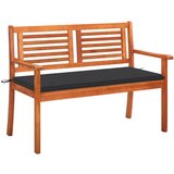 vidaXL Vrtna klop za 2 osebi z blazino 120 cm trden evkaliptus Cene