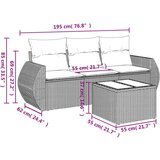  4-dijelni set vrtnih sofa od poliratana s jastucima smeđi | shoptok.hr