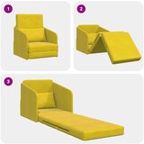  Fotelja na podu 2-u-1 Žuta 65x80x83 cm Velur | shoptok.hr