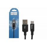 Hoco podatkovni kabel Type C na USB 2m 3A črn pleten | Shoptok.si