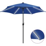  Suncobran s LED svjetlima i aluminijskom šipkom 300 cm azurni | shoptok.hr