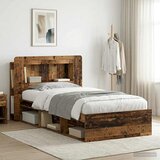  Okvir kreveta s pohranom s uzglavljem Staro drvo 90 x 190 cm | shoptok.hr