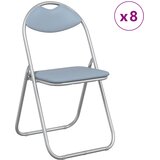  Sklopiva stolica 8 pcs Sivi 48 x 43,5 x 81 cm Lažna koža | Eponuda.ba
