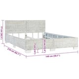  Okvir za krevet od prirodnog ratana sivi 140 x 200 cm | shoptok.hr