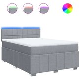vidaXL Box spring postelja z vzmetnico svetlo siva 140x200 cm blago | Shoptok.si