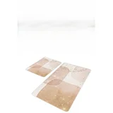 Bež žametne kopalniške preproge v kompletu 2 ks 60x100 cm –