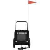 vidaXL crna kolica za ljubimce Crna Metal, Tkanina 124 x 53 x 53 cm | shoptok.hr