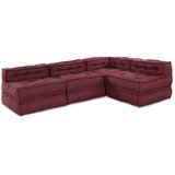  Modularni Poufi 4 kosi Bordo Tkanina, (22045926) | Shoptok.si