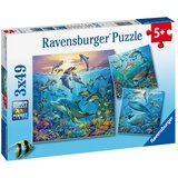 Ravensburger puzzle - Zivot u okeanu - 3x49 delova Cene
