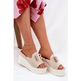 Boto Platform And Wedge Sandals With Decoration Beige Tanonea | ePonuda.com