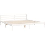  Okvir za krevet s uzglavljem bijeli 200x200 cm od masivnog drva | shoptok.hr