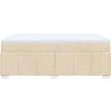 vidaXL Box spring postelja z vzmetnico krem 140x200 cm blago | Shoptok.si